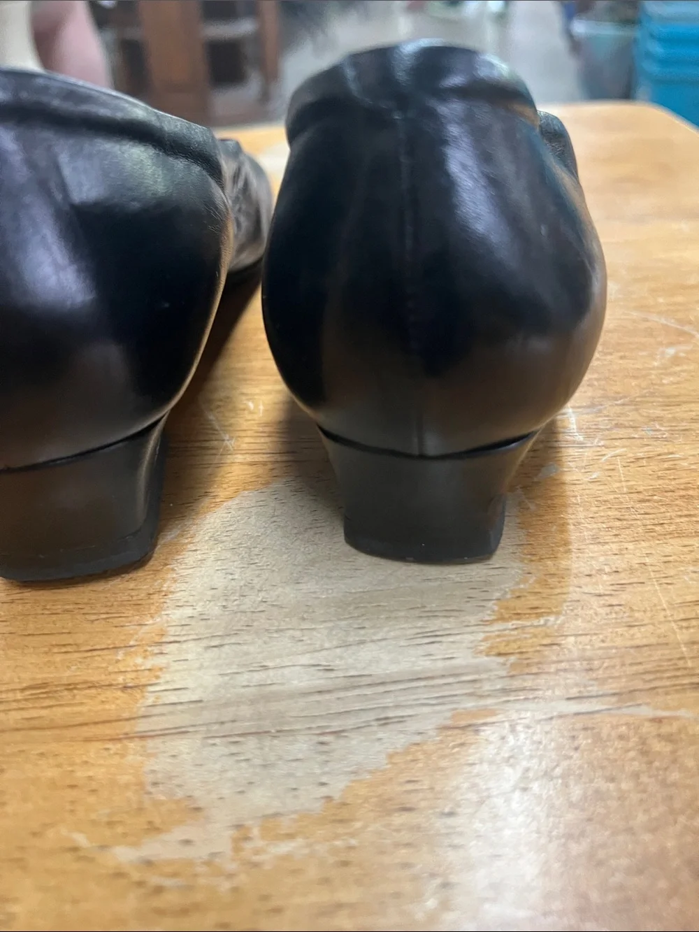 Bally Black Leather Flats with Brown Woven Toe